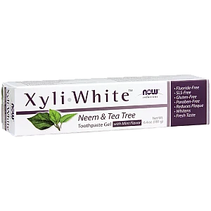 XyliWhite משחת שיניים טבעית צמחונית עם נים עץ התה 181 גרם - מבית NOW FOODS 