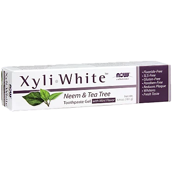 XyliWhite משחת שיניים טבעית צמחונית עם נים עץ התה 181 גרם - מבית NOW FOODS 