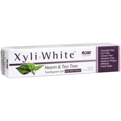 XyliWhite משחת שיניים טבעית צמחונית עם נים עץ התה 181 גרם - מבית NOW FOODS