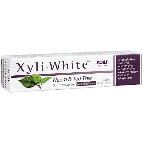 XyliWhite משחת שיניים טבעית צמחונית עם נים עץ התה 181 גרם - מבית NOW FOODS XyliWhite משחת שיניים טבעית צמחונית עם נים עץ התה 181 גרם - מבית NOW FOODS