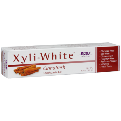 XyliWhite משחת שיניים מלבינה טבעית צמחונית עם קינמון 181 גרם - מבית NOW FOODS