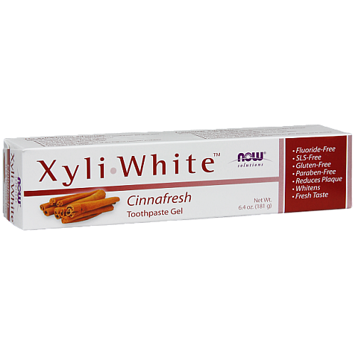 XyliWhite משחת שיניים מלבינה טבעית צמחונית עם קינמון 181 גרם - מבית NOW FOODS