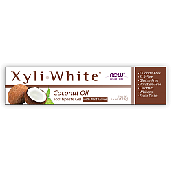 XyliWhite משחת שיניים מלבינה טבעית צמחונית עם שמן קוקוס 181 גרם - מבית NOW FOODS