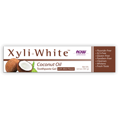 XyliWhite משחת שיניים מלבינה טבעית צמחונית עם שמן קוקוס 181 גרם - מבית NOW FOODS