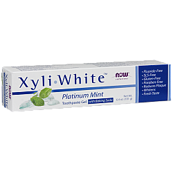 XyliWhite משחת שיניים מלבינה טבעית צמחונית פלטינה מנטה 181 גרם - מבית NOW FOODS