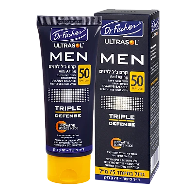אולטרסול MEN קרם ג'ל לפנים SPF50 הגנה גבוהה לגבר 75 מ"ל - מבית Dr. Fischer