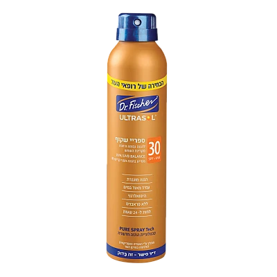 אולטרסול ספריי רציף שקוף SPF30 להגנה גבוהה 200 מ"ל - מבית Dr. Fischer
