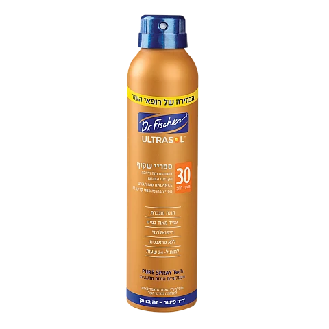 אולטרסול ספריי רציף שקוף SPF30 להגנה גבוהה 200 מ"ל - מבית Dr. Fischer אולטרסול ספריי רציף שקוף SPF30 להגנה גבוהה 200 מ"ל - מבית Dr. Fischer