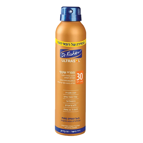 אולטרסול ספריי רציף שקוף SPF30 להגנה גבוהה 200 מ"ל - מבית Dr. Fischer