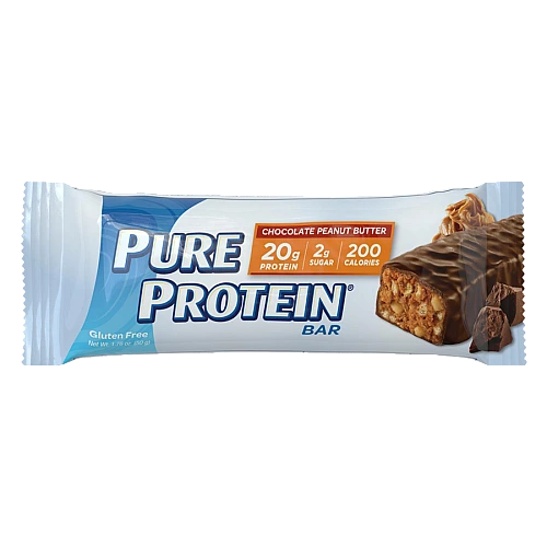 חטיף חלבון פיור פרוטאין 12 יחידות - 50 גרם לחטיף - בטעם שוקולד בוטנים - מבית PURE PROTEIN
