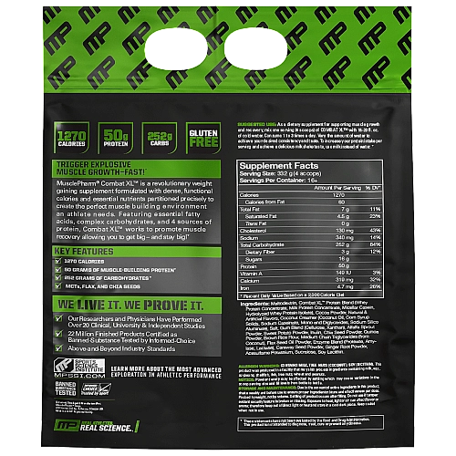 אבקת גיינר לעלייה במשקל קומבט מאסלפארם COMBAT טעם שוקולד 5.44 ק"ג - מבית MusclePharm