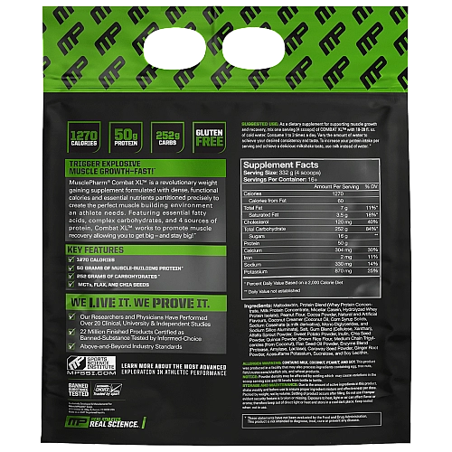 אבקת גיינר לעלייה במשקל קומבט מאסלפארם COMBAT טעם שוקולד חמאת בוטנים 5.44 ק"ג - מבית MusclePharm