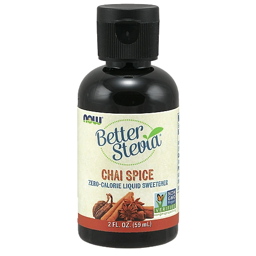 תמצית בטר סטיביה נוזלי טעם צ'אי ספייס 59 מ"ל - מבית NOW FOODS