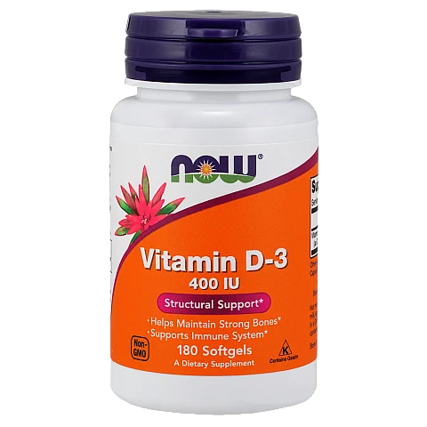 ויטמין D3 מכילה 400 יחב"ל תכולה 180 כמוסות מבית NOW FOODS ויטמין D3 מכילה 400 יחב"ל תכולה 180 כמוסות מבית NOW FOODS