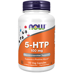 5-HTP במינון 100 מ"ג - 120 כמוסות צמחי - מבית NOW FOODS