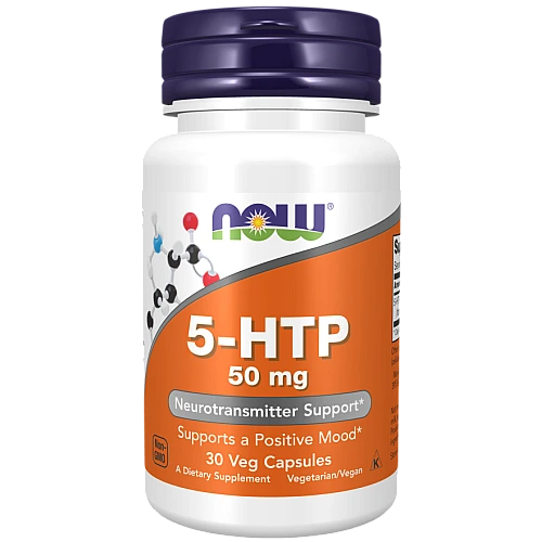 5-HTP במינון 50 מ"ג - 30 כמוסות - מבית NOW FOODS