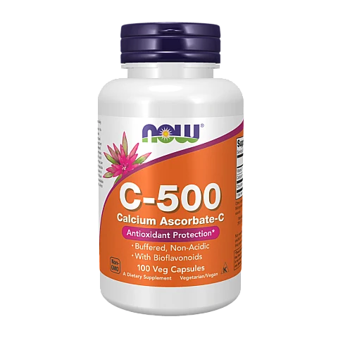 C-500 סידן אסקורבט-C - תכולה 100 כמוסות - מבית NOW FOODS C-500 סידן אסקורבט-C - תכולה 100 כמוסות - מבית NOW FOODS