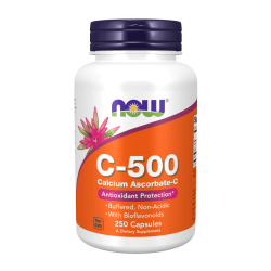 C-500 סידן אסקורבט-C - תכולה 250 כמוסות - מבית NOW FOODS