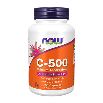 C-500 סידן אסקורבט-C - תכולה 250 כמוסות - מבית NOW FOODS