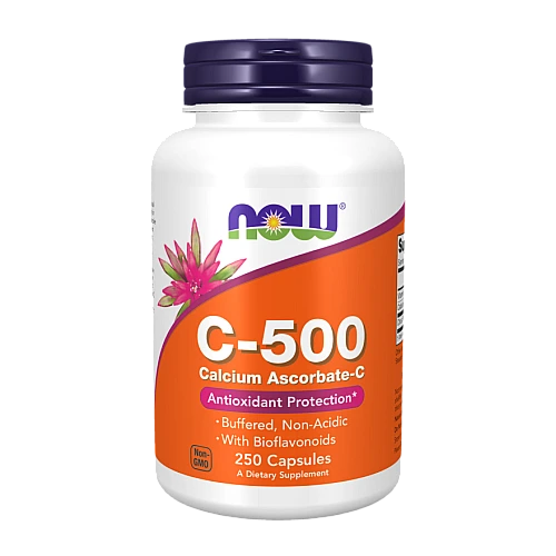 C-500 סידן אסקורבט-C - תכולה 250 כמוסות - מבית NOW FOODS