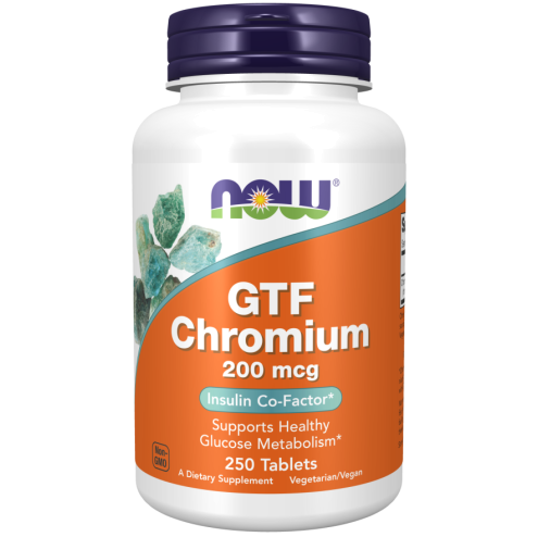GTF כרום 200 מק"ג - 250 טבליות - מבית NOW FOODS