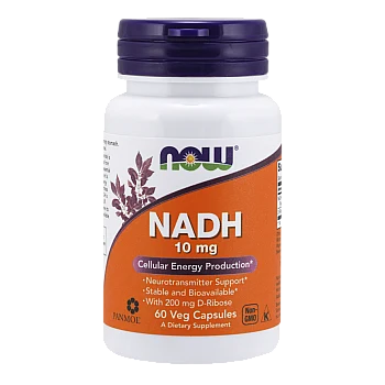 NADH מכיל 10 מ"ג - 60 כמוסות - מבית NOW FOODS
