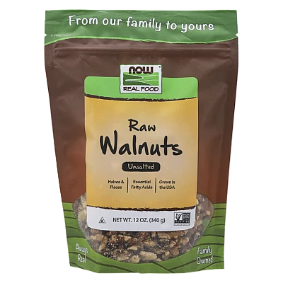 Real Food אגוזי מלך גולמיים לא מומלחים 340 גרם - מבית NOW FOODS