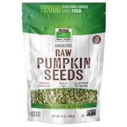 Real Food גרעיני דלעת גולמיים לא מומלחים 454 גרם - מבית NOW FOODS