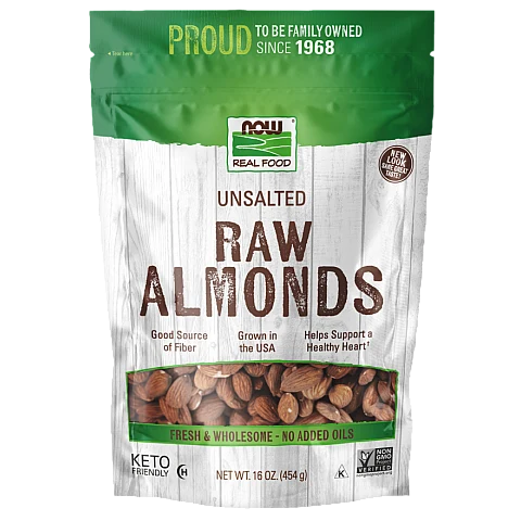 Real Food שקדים לא קלויים ללא מלח 454 גרם - מבית NOW FOODS Real Food שקדים לא קלויים ללא מלח 454 גרם - מבית NOW FOODS