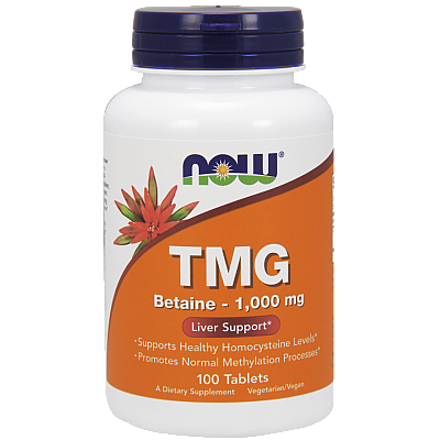 TMG בטאין 1000 מ"ג 100 טבליות - מבית NOW FOODS