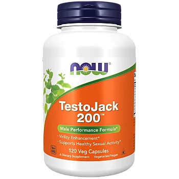 Testojack 200 טסטוסטרון 120 כמוסות - מבית NOW FOODS
