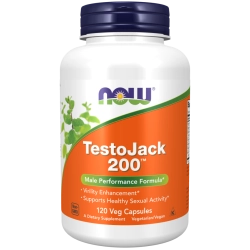 Testojack 200 תמיכה בטסטוסטרון 200 מ"ג 120 כמוסות - מבית NOW FOODS