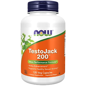 Testojack 200 תמיכה בטסטוסטרון 200 מ"ג 120 כמוסות - מבית NOW FOODS