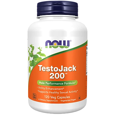 Testojack 200 תמיכה בטסטוסטרון 200 מ"ג 120 כמוסות - מבית NOW FOODS