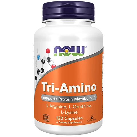 Tri-Amino ל-ארגינין ל-אורניתין ל-ליזין - 120 כמוסות - מבית NOW FOODS Tri-Amino ל-ארגינין ל-אורניתין ל-ליזין - 120 כמוסות - מבית NOW FOODS