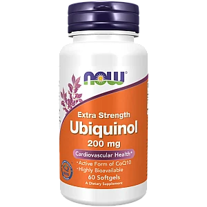 אוביקינול 200 מ"ג Ubiquinol - תכולה 60 כמוסות - מבית NOW FOODS