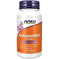 אסטקסנטין 4 מ"ג - 90 כמוסות - מבית NOW FOODS