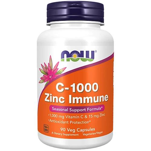 בריאות חיסונית ויטמין C-1000 פלוס אבץ - 90 כמוסות - מבית NOW FOODS