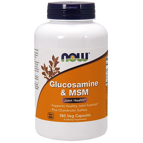 גלוקוזאמין MSM - תכולה 180 כמוסות - מבית NOW FOODS