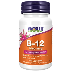 ויטמין B-12 למציצה 1000 מק"ג 100 לכסניות - מבית NOW FOODS