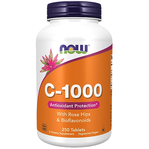 ויטמין C-1000 עם ביופלבונואידים ורוז היפ 250 כמוסות - מבית NOW FOODS