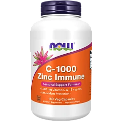 ויטמין C-1000 פלוס אבץ - 180 כמוסות - מבית NOW FOODS