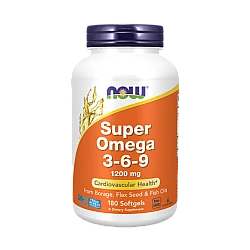 םופר אומגה 3 6 9 1200 מ"ג - 180 כמוסות - מבית NOW FOODS