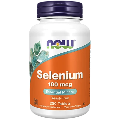 סלניום 100 מק"ג ללא שמרים - 250 טבליות מבית NOW FOODS