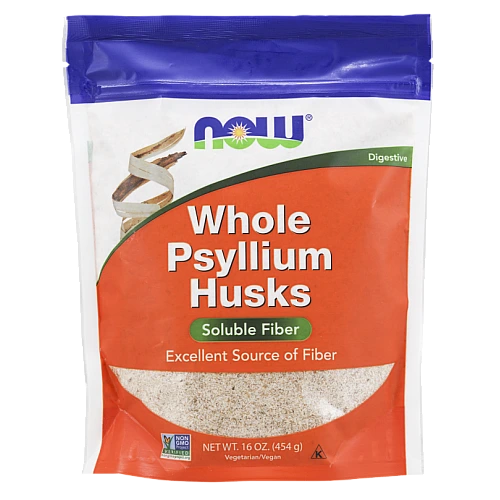 קליפות פסיליום שלמות Psyllium תכולה 454 גרם - מבית NOW FOODS