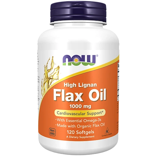 שמן פשתן ליגנן גבוה 1000 מ"ג - 120 כמוסות - מבית NOW FOODS