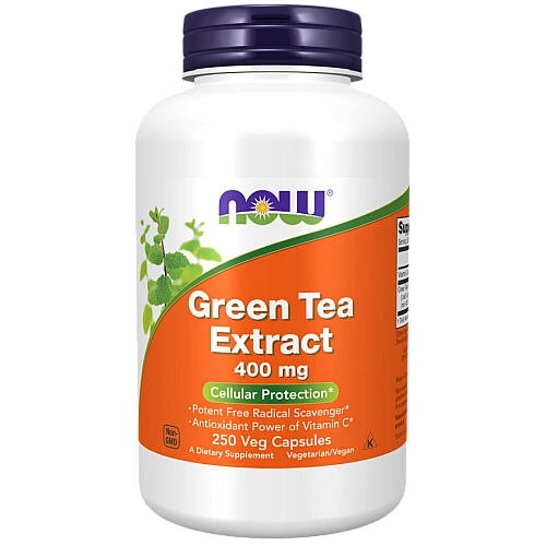 תמצית תה ירוק 400 מ"ג - 250 כמוסות - מבית NOW FOODS
