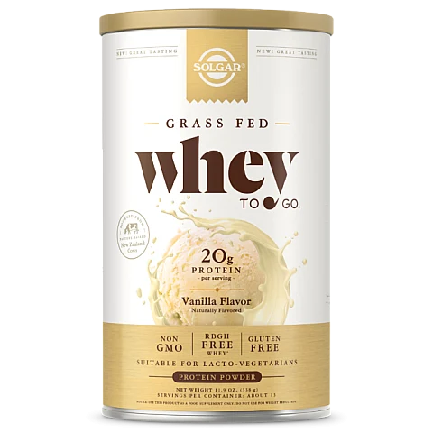 אבקת חלבון סולגאר מֵי גבינה Whey To Go בטעם ונילה - משקל 340 גרם מבית SOLGAR אבקת חלבון סולגאר מֵי גבינה Whey To Go בטעם ונילה - משקל 340 גרם מבית SOLGAR
