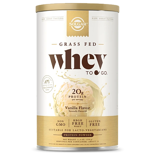 אבקת חלבון סולגאר מֵי גבינה Whey To Go בטעם ונילה - משקל 340 גרם מבית SOLGAR