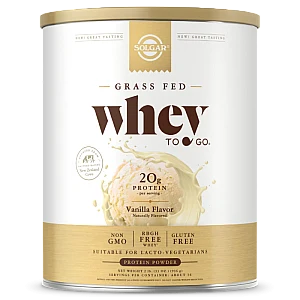 אבקת חלבון סולגאר מֵי גבינה Whey To Go בטעם ונילה - משקל 907 גרם מבית SOLGAR